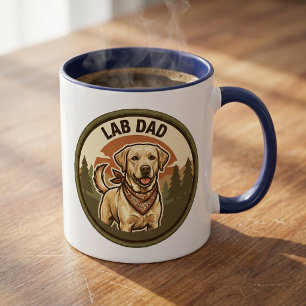 Lab Dad Coffee Mug   Labrador Dad Gift   Vintage