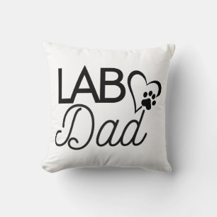 “Lab Dad” Square Throw Pillow