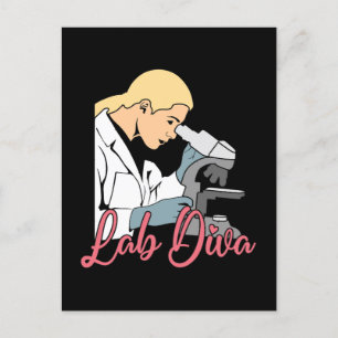 Lab Diva Chemist Laboratory Technician Science Holiday Postcard