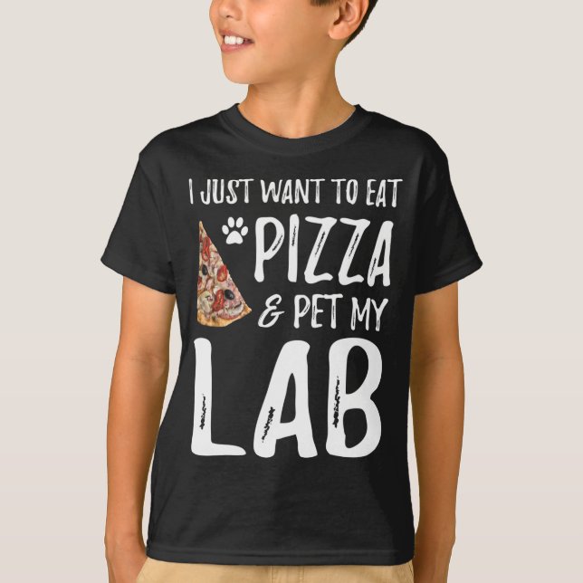 Lab Dog Lover Pizza Labrador Dog Mum Gift T-Shirt (Front)