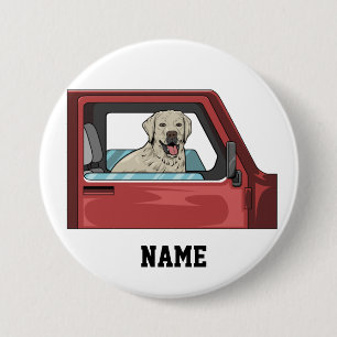Lab Dog Riding Shotgun Thunder_Cove 7.5 Cm Round Badge