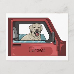Lab Dog Riding Shotgun Thunder_Cove Postcard