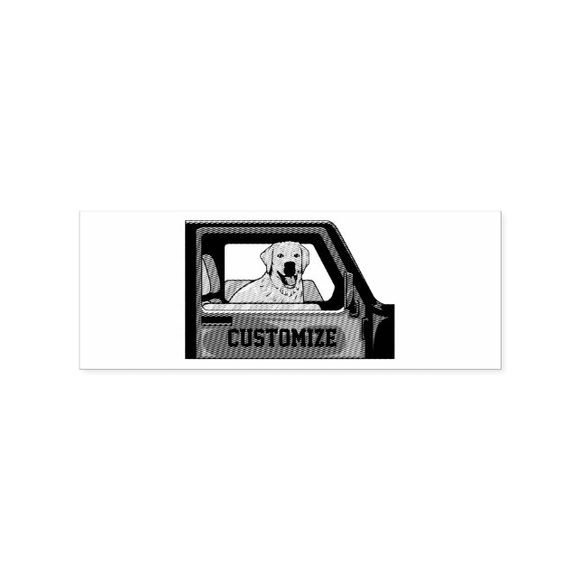 Lab Dog Riding Shotgun Thunder_Cove Rubber Stamp (Imprint)