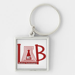 LAB FLASK LOGO MT - MEDICAL TECHNOLOGIST KEY RING