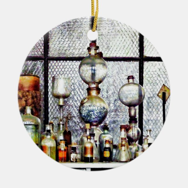 Lab Glassware Ceramic Tree Decoration (Front)