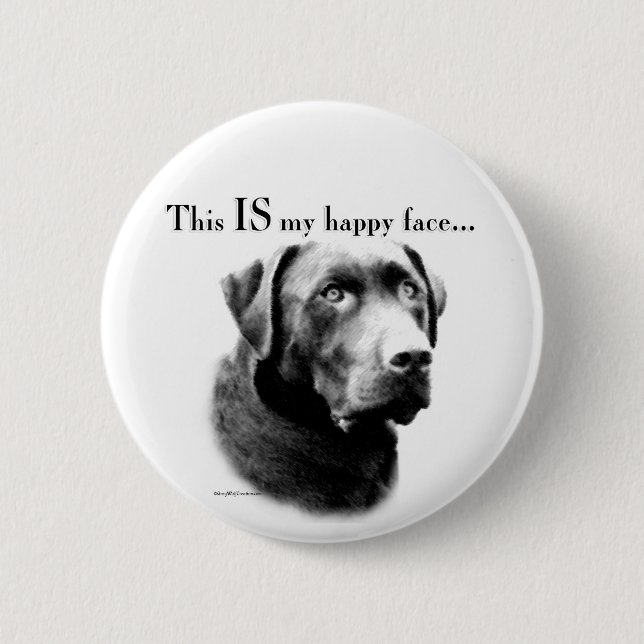 Lab Happy Face 6 Cm Round Badge (Front)