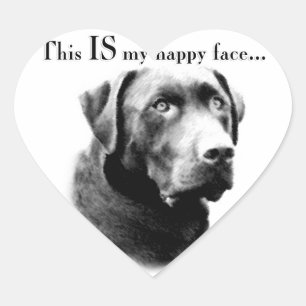 Lab Happy Face Heart Sticker