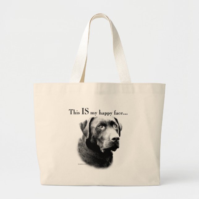 Lab Happy Face Large Tote Bag (Front)