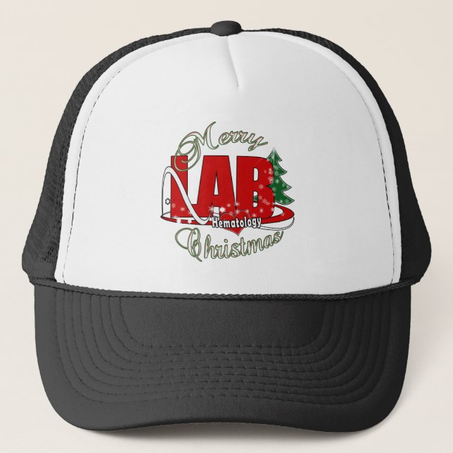 LAB HEMATOLOGY CHRISTMAS TRUCKER HAT (Front)
