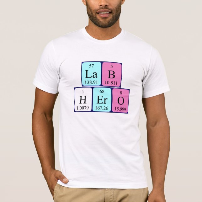 Lab Hero periodic table name shirt (Front)