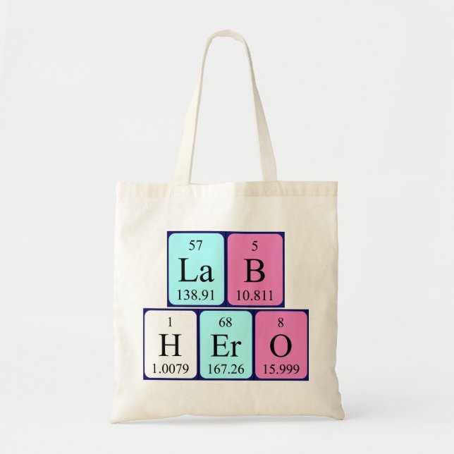 Lab Hero periodic table name tote bag (Front)
