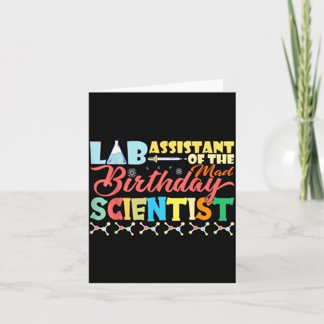 Lab Istant Of The Mad Birthday Scientist Themed Card (Front)