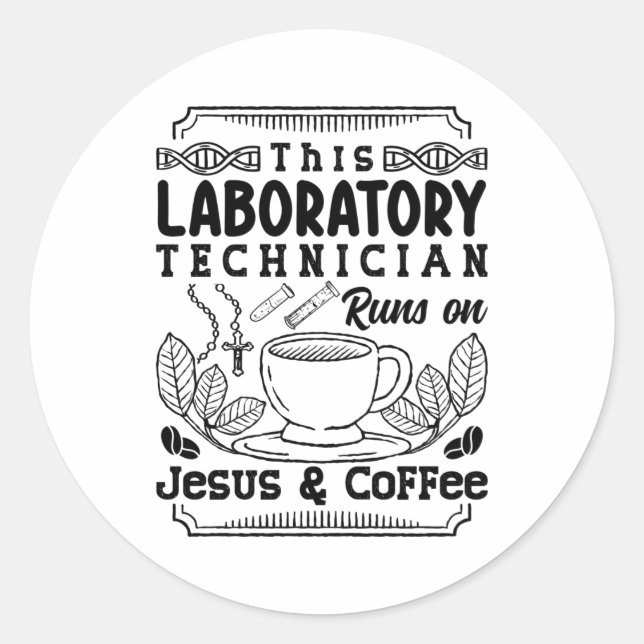 Lab Laboratory Technician Chemist Lab Tech Classic Round Sticker (Front)