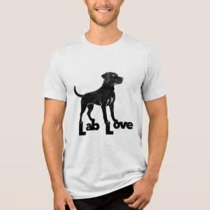 Lab Love Black Labrador New Puppy Dog Dad Mum Tri-Blend Shirt