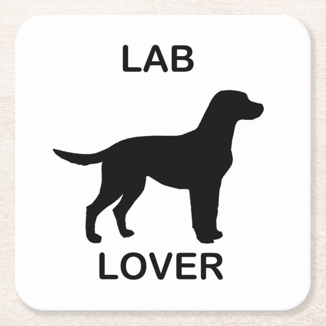 lab lover square paper coaster (Front)