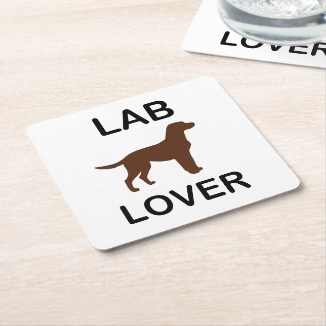lab lover square paper coaster (Angled)