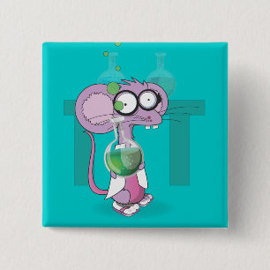 Lab Mouse 15 Cm Square Badge