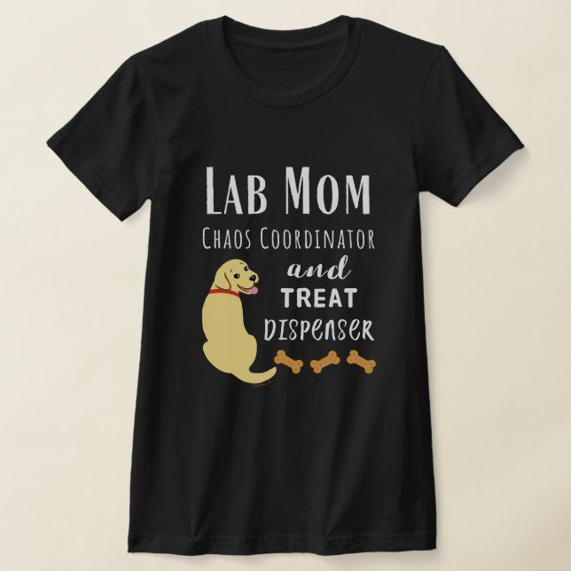 Lab Mum chaos coordinator Yellow Labrador T-Shirt (Laydown)