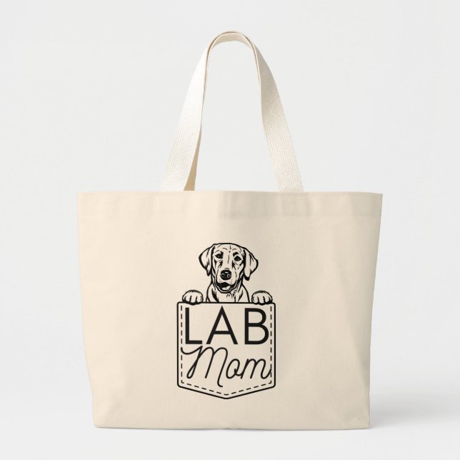 “Lab Mum” Peek-a-Boo Jumbo Tote Bag (Front)