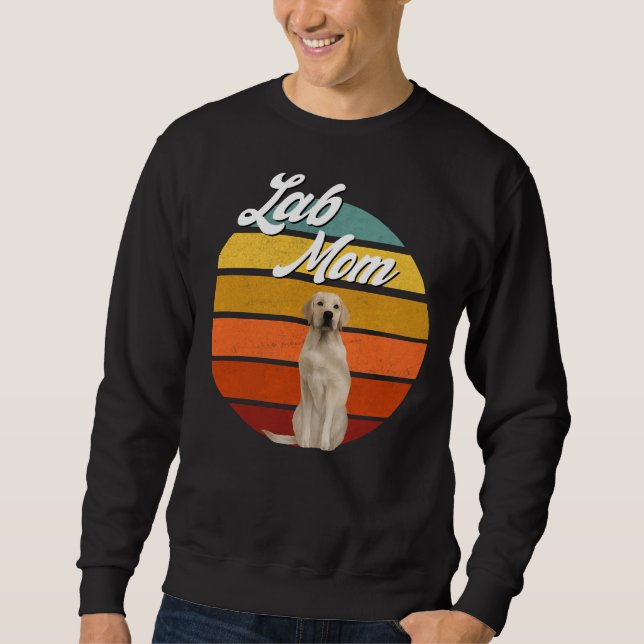 Lab Mum Yellow Labrador Retriever Retro Trendy Cut Sweatshirt (Front)