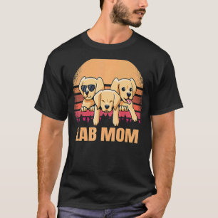 Lab Mum Yellow Labrador Retriever Vintage Dog Retr T-Shirt