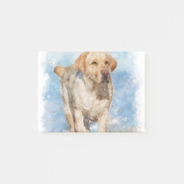 Lab on the beach watercolor post-it notes (Front)