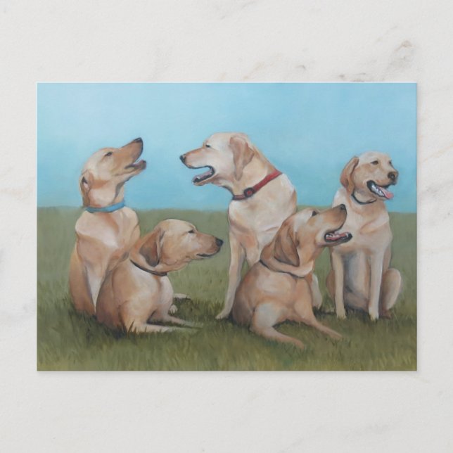 Lab Party Dog Art Postcard (Front)