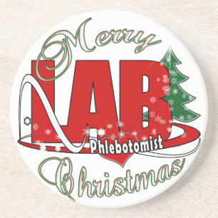 LAB PHLEBOTOMIST CHRISTMAS COASTER