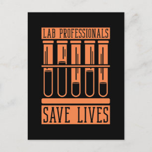 Lab Professionals Save Tech Laboratory Technician Holiday Postcard