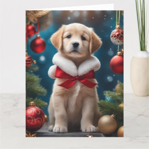 Lab Pup Holiday Greeting Card