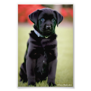 Lab Puppy Satin Photo Enlargement  Print
