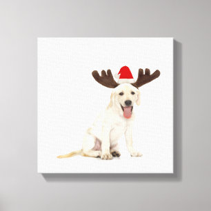 Lab Puppy Wearing Antlers Canvas Print
