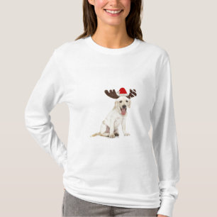 Lab Puppy Wearing Antlers T-Shirt