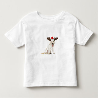 Lab Puppy Wearing Antlers Toddler T-Shirt