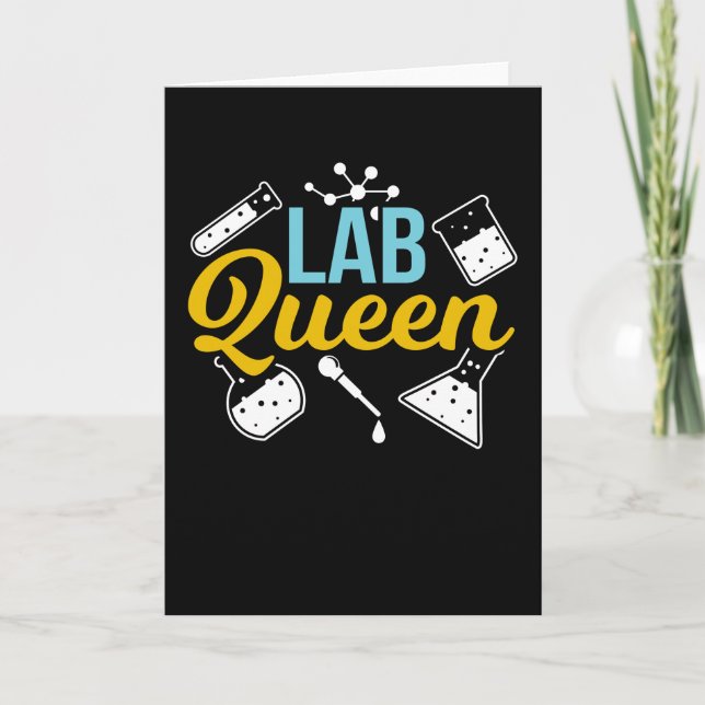 Lab Queen Laboratory Pun Laboratory Scientist Card (Front)