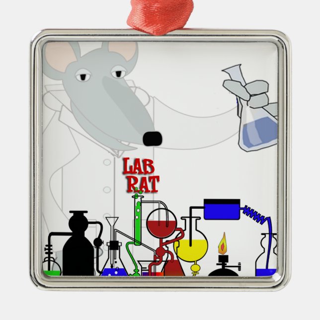 LAB RAT CHEMISTRY METAL TREE DECORATION (Front)