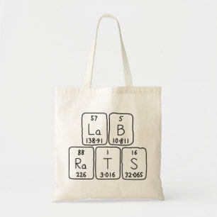 Lab Rats periodic table name tote bag
