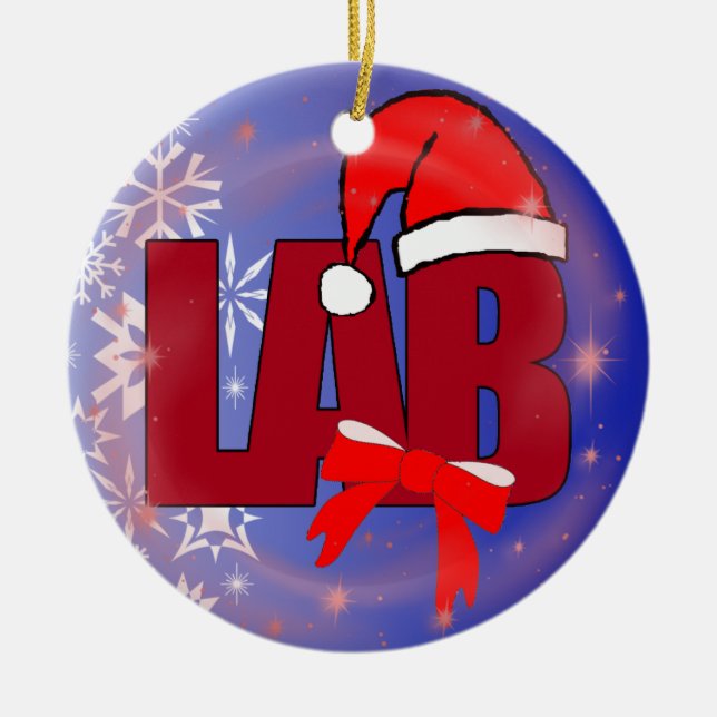LAB SANTA CHRISTMAS ORNAMENT (Front)