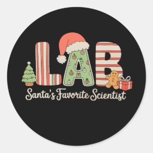 Lab Santas Favorite Scientist Christmas Laboratory Classic Round Sticker