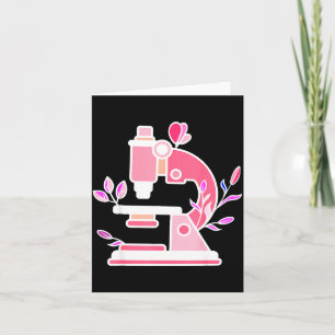 Lab Science Floral Microscope Biologist Science Va Card
