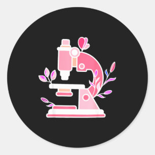 Lab Science Floral Microscope Biologist Science Va Classic Round Sticker