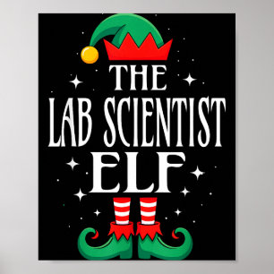Lab Scientist Elf Job Title Funny Christmas Matchi Poster