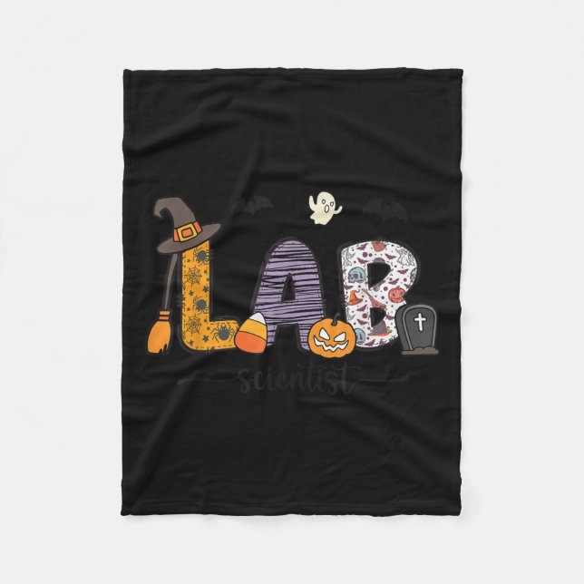 Lab Scientist Medical Lab Science Halloween Labora Fleece Blanket (Front)