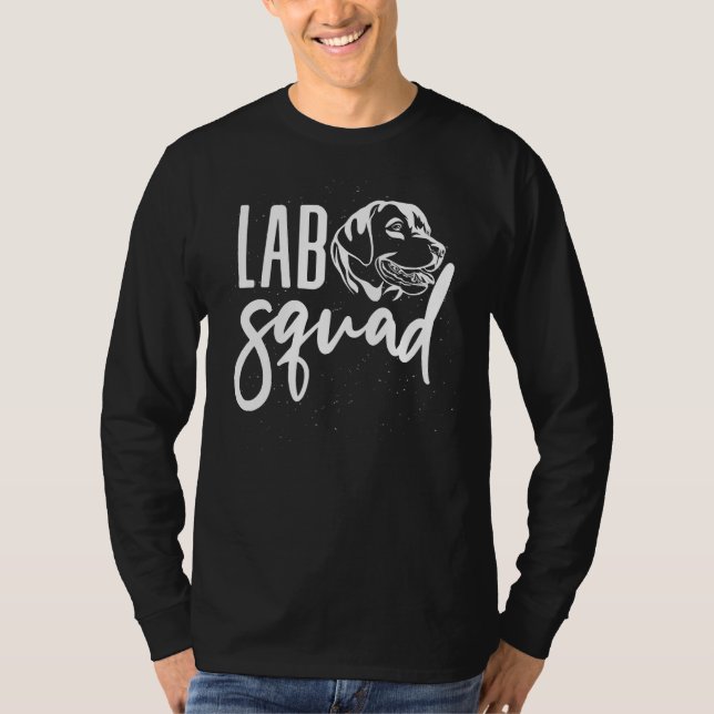 Lab Squad Black Labrador Retriever Dog T-Shirt (Front)