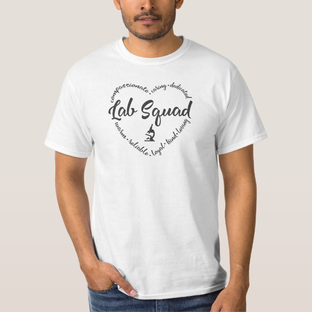 Lab squad for lab tech or phlebotomist T-shirt (Front)