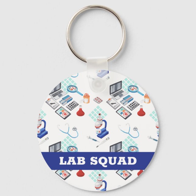 Lab Squad, Medical Laboratory Professional Gift Key Ring (Front)