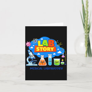 Lab Story Medical Laboratory for Technician Women Card