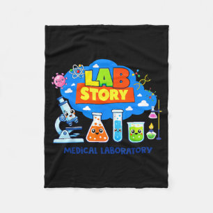 Lab Story Medical Laboratory for Technician Women Fleece Blanket