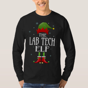 Lab Tech Elf Xmas Funny Family Matching Christmas T-Shirt