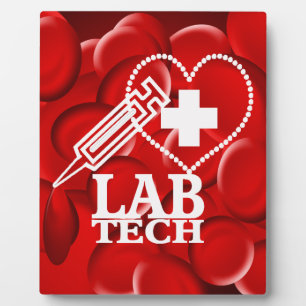 LAB TECH HEART  SYRINGE LOGO PLAQUE